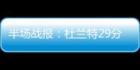 半场战报：杜兰特29分4板不手软 勇士68