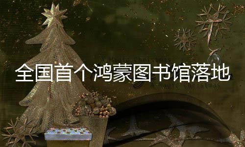 全国首个鸿蒙图书馆落地罗湖 
