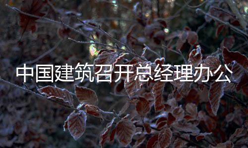 中国建筑召开总经理办公会 提升企业本质安全能力