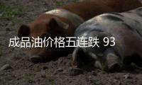 成品油价格五连跌 93号汽油每升5.76元