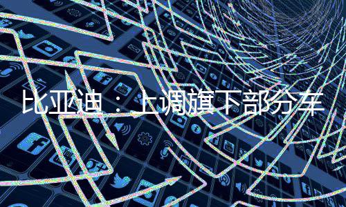 比亚迪：上调旗下部分车型选装天神之眼B辅助驾驶激光版的价格 行业洗牌节奏持续加快