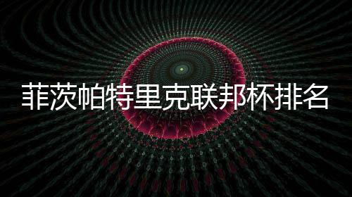 菲茨帕特里克联邦杯排名升到第一 奖金突破$1000万 这是菲茨胜利之外的最大收获