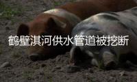 鹤壁淇河供水管道被挖断 人行道上现“喷泉”