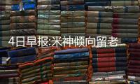 4日早报:米神倾向留老鹰 小刺客自信应获周最佳